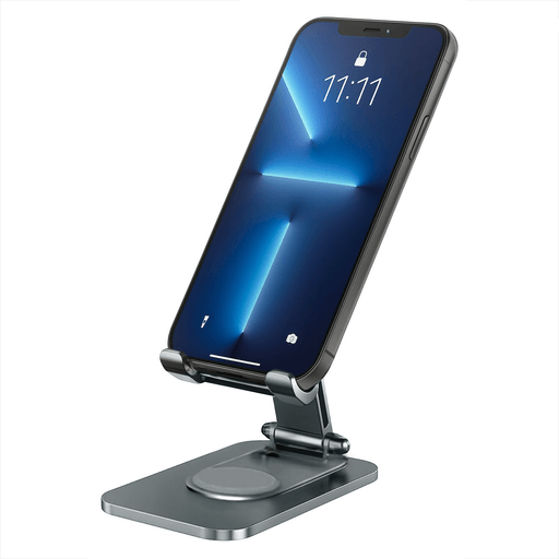 Este soporte para celular combina funcionalidad y diseño compacto para acompañarte en cualquier espacio. Con base y brazo ajustable, permite una rotación de 360° para que encuentres el ángulo perfecto, ya sea para videollamadas, ver contenido o trabajar con mayor comodidad. Fabricado con materiales resistentes, ofrece una excelente estabilidad y soporta hasta 900g. Su estructura plegable lo hace fácil de guardar y transportar, ideal para usar en casa, la oficina o mientras viajás.