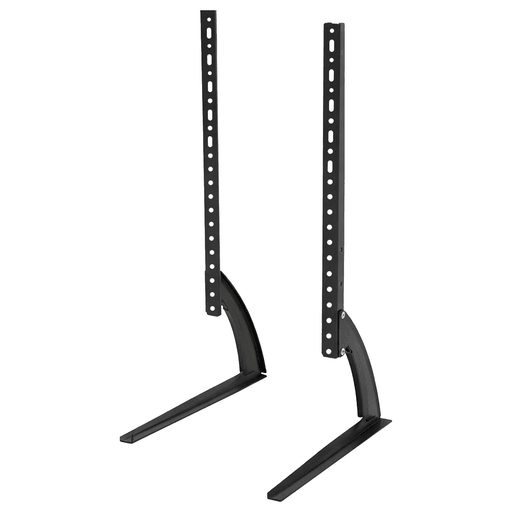 Soporte de TV de mesa fabricado en acero laminado en frío, diseñado para brindar máxima estabilidad y durabilidad. Compatible con televisores de 32” a 75” y con una capacidad de carga de hasta 45kg, cuenta con sistema de fijación segura mediante tornillos y compatibilidad VESA de 150 a 500mm. Su diseño minimalista y moderno se adapta fácilmente a cualquier ambiente, permitiendo colocarlo sobre muebles sin necesidad de perforar la pared. Además, incorpora altura regulable para mejorar la comodidad visual y facilitar su adaptación a distintos modelos de TV, ofreciendo una instalación simple, práctica y que optimiza el espacio.