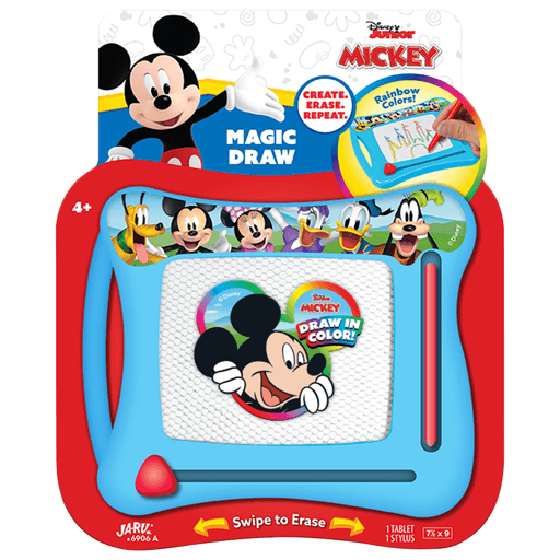 Descubrí la diversión sin límites con esta pizarra magnética para dibujar, perfecta para estimular la creatividad de los más pequeños. Fabricada en plástico resistente, esta pizarra cuenta con una superficie de dibujo a todo color, dividida en cuatro zonas (rojo, azul, amarillo y verde), que da vida a cada trazo. Incluye un práctico lápiz magnético con cuerdita para no perderlo y un borrador deslizable que permite empezar de nuevo en un instante. Compacto, ligero y con mango ergonómico la hacen ideal para llevarla a todas partes.