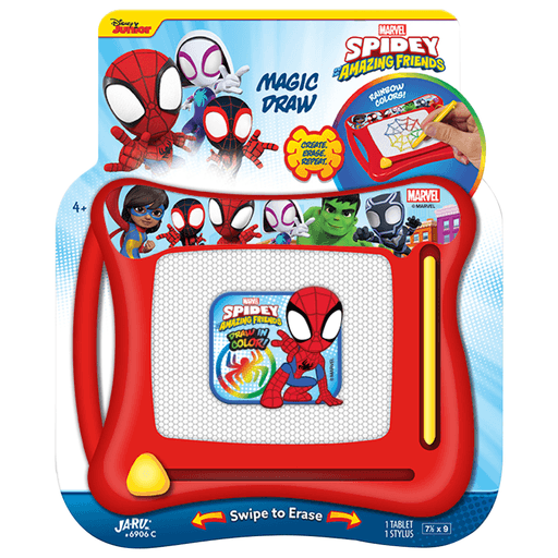 Descubrí la diversión sin límites con esta pizarra magnética para dibujar, perfecta para estimular la creatividad de los más pequeños. Fabricada en plástico resistente, esta pizarra cuenta con una superficie de dibujo a todo color, dividida en cuatro zonas (rojo, azul, amarillo y verde), que da vida a cada trazo. Incluye un práctico lápiz magnético con cuerdita para no perderlo y un borrador deslizable que permite empezar de nuevo en un instante. Compacto, ligero y con mango ergonómico la hacen ideal para llevarla a todas partes.