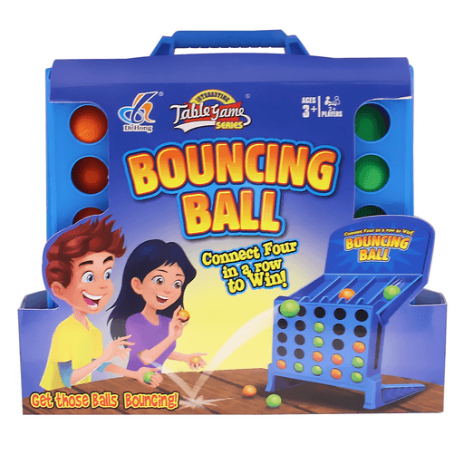 ¡Diversión familiar asegurada con el juego de mesa Bouncing Ball! Este emocionante juego de rebote de pelotas está fabricado en plástico de color azul. Presenta un diseño de 5 columnas con un agujero en cada una para el ingreso de las bolas, 5 filas y 25 orificios en total para mostrarlas. El objetivo es lanzar las bolas y hacer que reboten para que ingresen en las columnas. Las bolas vienen en dos colores distintos, naranja y verde, para cada jugador, más un comodín amarillo; quien complete primero 4 bolas del mismo color seguidas será el ganador. Además, cuenta con dos pies de apoyo, en la parte inferior brindando un juego divertido y estable.
