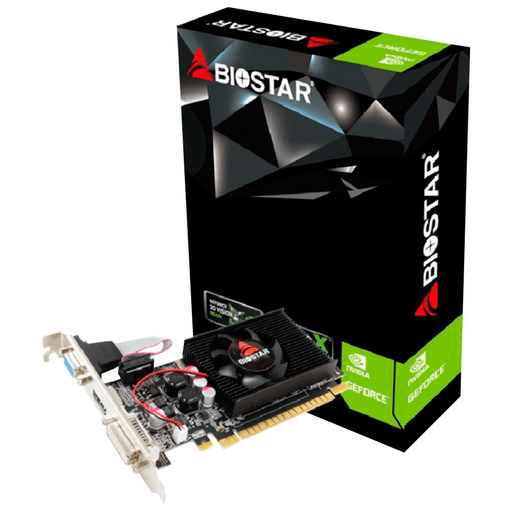 Obtené un excelente rendimiento con esta tarjeta de video Biostar G210 de 1GB DDR3, con conectores VGA, DVI y HDMI. Una resolución máxima de 2560 x 1600. El tipo de montaje es normal.