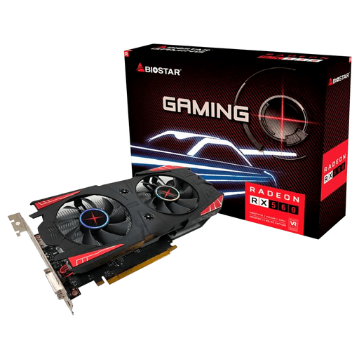 Obtené un excelente rendimiento con esta tarjeta de video Biostar RX560 de 4GB DDR5, con conectores HDMI, DVI y Display Port. Una resolución máxima digital de 4096 X 2160. El tipo de montaje es normal.