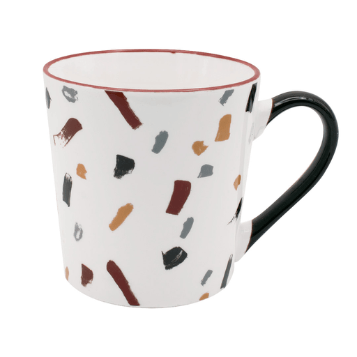 ¡Elevá la experiencia de beber con esta exclusiva taza de cerámica con diseño original! Con una altura ideal, esta taza es una compañera ideal para el café matutino o el té de la tarde. Disponible en cuatro diseños en blanco, cada uno resaltado con detalles de originales pinceladas, le añade un toque de estilo a la decoración de la cocina y rutina diaria. El asa en tono marrón no solo complementa el diseño, sino que también garantiza un agarre seguro y cómodo.