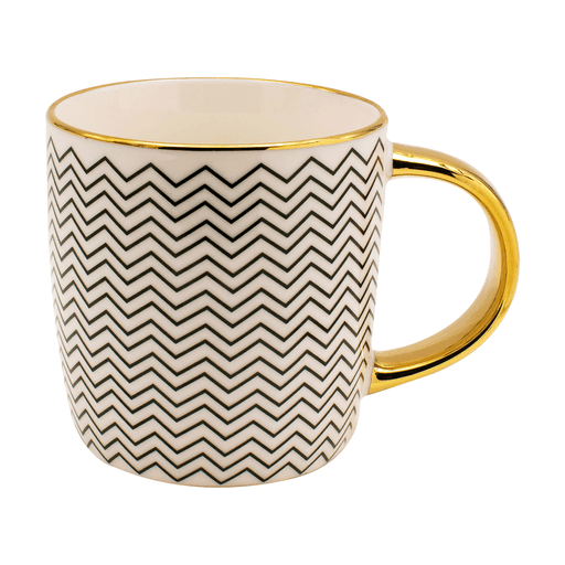 Esta taza de cerámica de 350ml con asa y detalles en dorado es perfecta para disfrutar de tu café con estilo. Es ideal para cualquier tipo de bebida, ya que soporta tanto temperaturas frías como calientes. Añadí sofisticación a tu vajilla con esta taza que sin dudas será el centro de atención en tus reuniones o momentos de relajación.