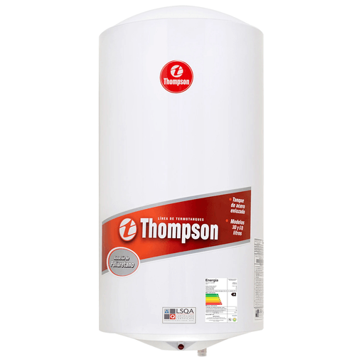 Este termotanque Thompson de 60 litros es el artículo ideal para que el agua caliente no falte nunca en el hogar. Su tanque de acero con proceso Permaglass y el aislamiento de Poliuretano Inyectado hacen que su durabilidad se prolongue en el tiempo, brindando seguridad y cuidado.