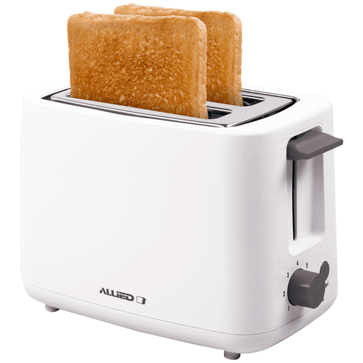 Prepará deliciosas tostadas para tus desayunos y meriendas en esta tostadora Allied con una potencia de 750W y espacio para 2 rebanadas. Tiene 7 niveles de tostado, botón de cancelar, bandeja para migas removible, lugar para guardar el cable y rejilla para calentar pan.