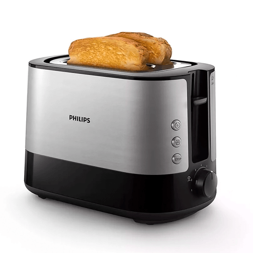 La tostadora doble Philips con 7 niveles de tostado y ranuras más anchas es el electrodoméstico perfecto para disfrutar de deliciosas tostadas en casa. Su mecanismo de centrado automático asegura un tostado uniforme en cada rebanada, sin importar el grosor del pan. Además, tiene una rejilla para calentar panecillos integrada, ideal para recalentar pasteles, rollitos o bollos fácilmente. Cuenta también con botón cancelar, recogemigas desmontable, desconexión automática para evitar cortocircuitos, y funciones recalentar y descongelar.