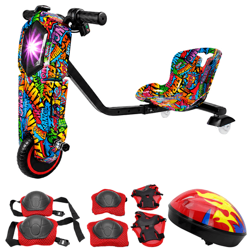 Diversión, luces y música para convertir cada paseo en una verdadera aventura. Este triciclo eléctrico de tres ruedas está diseñado para que los más pequeños disfruten de una experiencia emocionante, con un resistente chasis de acero y llamativas luces LED RGB frontales y proyectadas sobre el suelo que le dan un estilo único. El encendido con llave, la bocina y el display digital aportan una sensación de conducción más realista, mientras que su conectividad Bluetooth y parlante integrado permiten acompañar cada recorrido con su música favorita y sumar todavía más diversión. Además, incluye casco, rodilleras, coderas, muñequeras, cargador, juego de llaves, herramientas y manual de usuario para disfrutar de una experiencia más completa desde el primer paseo.