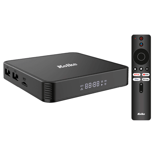 Potenciá tu entretenimiento con el TV Box Kolke con Android 14, diseñado para ofrecer un rendimiento ágil y una experiencia multimedia de primer nivel. Equipado con potente CPU Allwinner H618 Quad Core y GPU Multi-Core G31 de alto rendimiento, garantiza fluidez en apps, juegos y streaming en impresionante resolución 4K UHD (3840x2160px). Disfrutá colores más vivos y mayor contraste gracias a la compatibilidad con HDR10 y HLG, mientras sus 4GB de RAM y 64GB de almacenamiento interno brindan espacio y velocidad para todas tus aplicaciones. Además, su conectividad WiFi 6 Dual Band asegura una conexión más estable y rápida para streaming sin interrupciones.