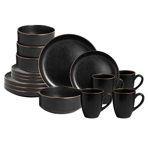 Este Juego de Vajilla de 16 piezas es la elección perfecta para aquellos que buscan un estilo elegante y moderno en su mesa. El material de cerámica negra con pintas le da un toque único y sofisticado a cualquier mesa, convirtiéndolo en el centro de atención en cualquier ocasión. Con capacidad para 4 comensales, este set de vajilla es duradero y resistente, lo que garantiza su larga vida útil. Además, estas piezas son aptas para microondas y lavavajillas, lo que facilita su limpieza y mantenimiento.
