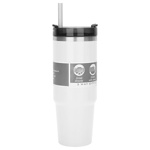 Este vaso térmico de 900ml, realizado en acero inoxidable que mantiene los líquidos calientes o fríos de manera eficiente. Es ideal para llevar al trabajo, en tus viajes y en cualquier momento del día. Tiene un diseño elegante y funcional que te permite llevarlo cómodamente incluso en el portavasos del auto. Además, la tapa incluye un sorbete de plástico, permitiéndote disfrutar de tus bebidas favoritas de forma práctica y sin preocuparte por los derrames.