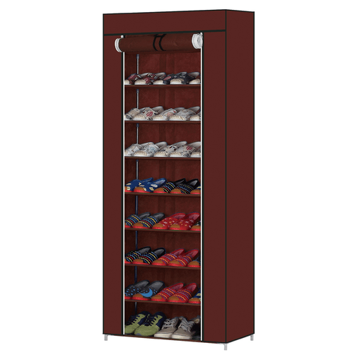 Esta zapatera de tela DecoTeam es ideal para mantener tus zapatos u otros objetos ordenados y sin ocupar mucho espacio. Práctica zapatera o estantería de tela plegable con 8 estantes. Realizada en tela transpirable de excelente calidad, plástico y metal. Posee cerramientos enrollables con velcro.