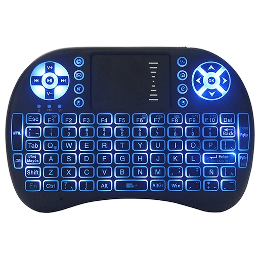 Mini Teclado Inalámbrico con Luz y Touch Pad para Android TV Smart