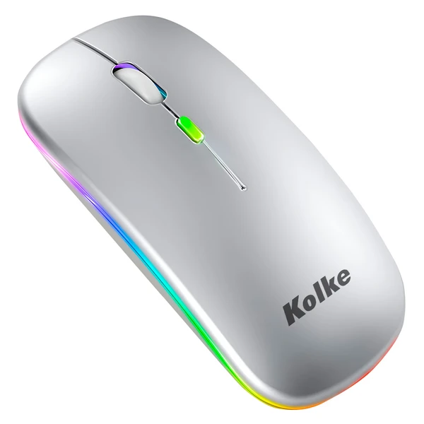 Mouse Inalámbrico KOLKE Slim con Batería Recargable y Retroiluminación ...