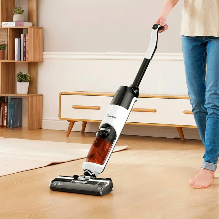 Aspiradora Inalámbrica MIDEA 3 en 1 Wet & Dry, Potencia 180W Tanque de Agua  Limpia 600ml y Sucia 400ml, Sistema Autolimpiante y Base de Carga, oferta  LOi.