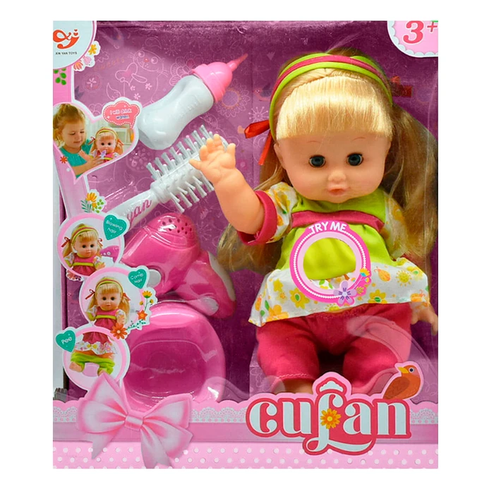 Set Infantil Muñeca de 31cm Realista, Cierra sus Ojos, Toma