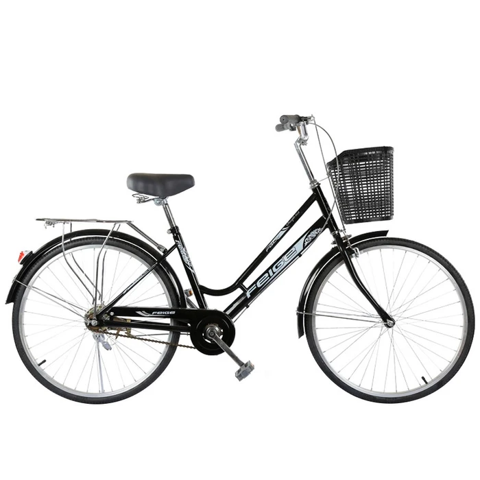 Bicicleta de Paseo Rodado 26 con Canasto y Parrilla Negro