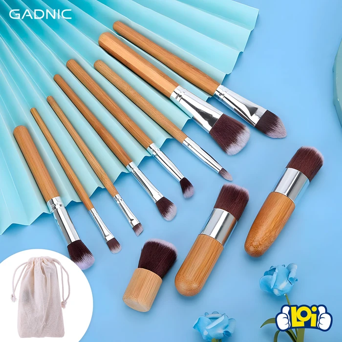 Kit de Brochas para Maquillaje GADNIC de 11 Piezas con Mango de