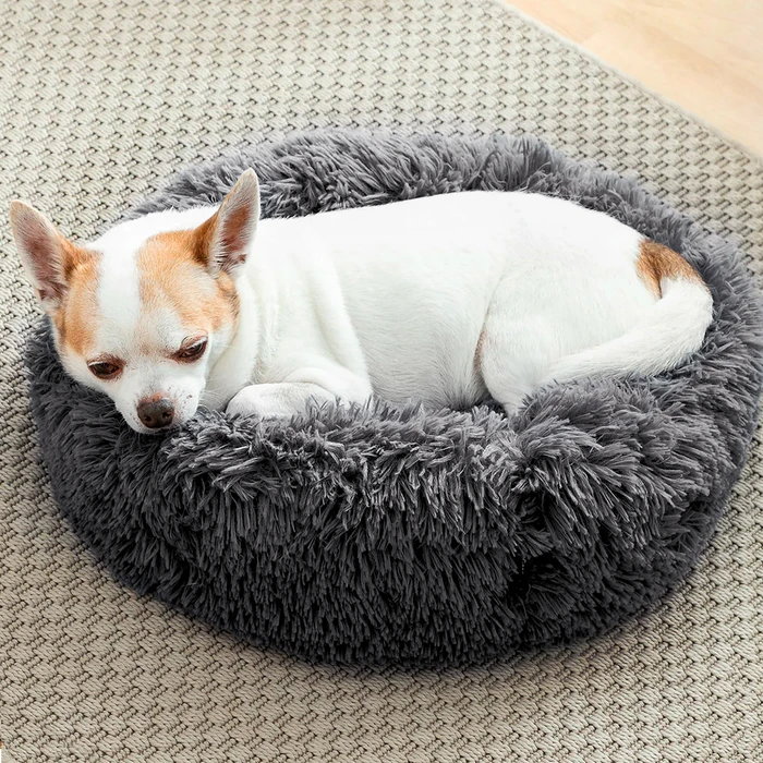 Cama Nido para Mascotas Diámetro 40cm Base Antideslizante Gris