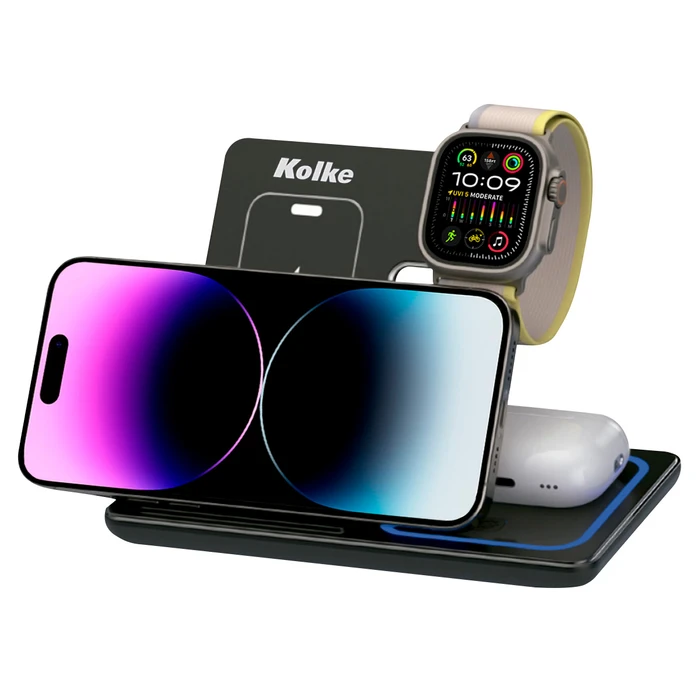 Cargador Inalámbrico KOLKE en con Carga Rápida y Luces