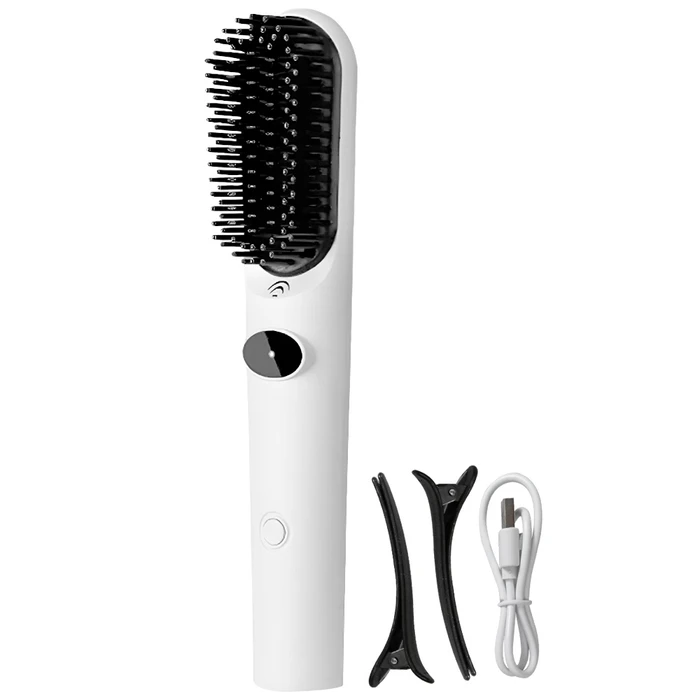 Cepillo Alisador Portátil Inalámbrico con Batería Recargable y