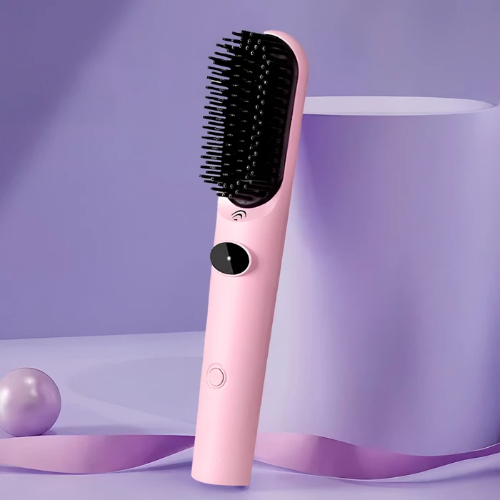 Cepillo Alisador Portátil Inalámbrico con Batería Recargable y