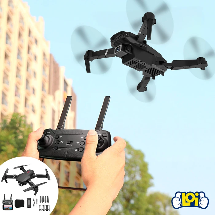 Drone E88 WIFI Diseño Compacto Doble Cámara Baterías Estuche