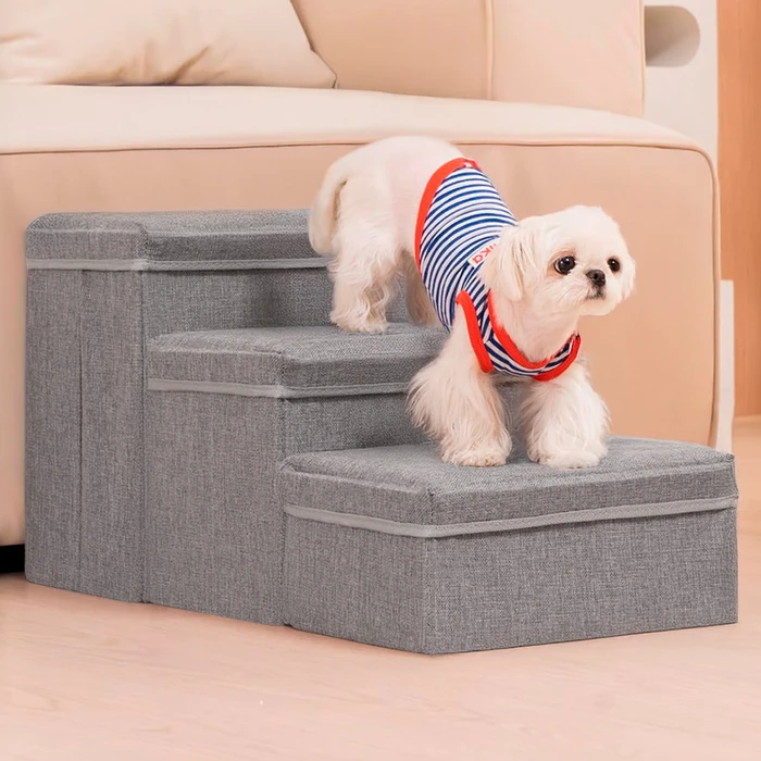 Escalera para Mascotas, con Baúl Organizador Incorporado y