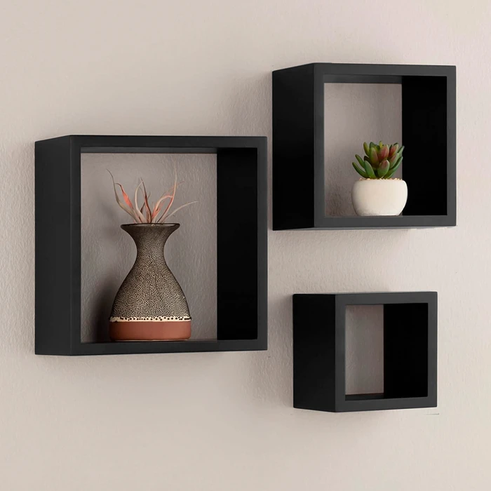 Set de Estantes Cuadrados Flotantes para Pared, de y