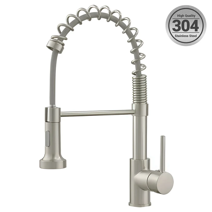 Canilla Monocomando Extensible para Cocina Acero Inoxidable con