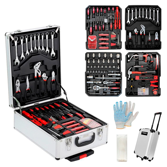 Super Kit Caja de Herramientas 499 Piezas + Valija Metálica con Ruedas
