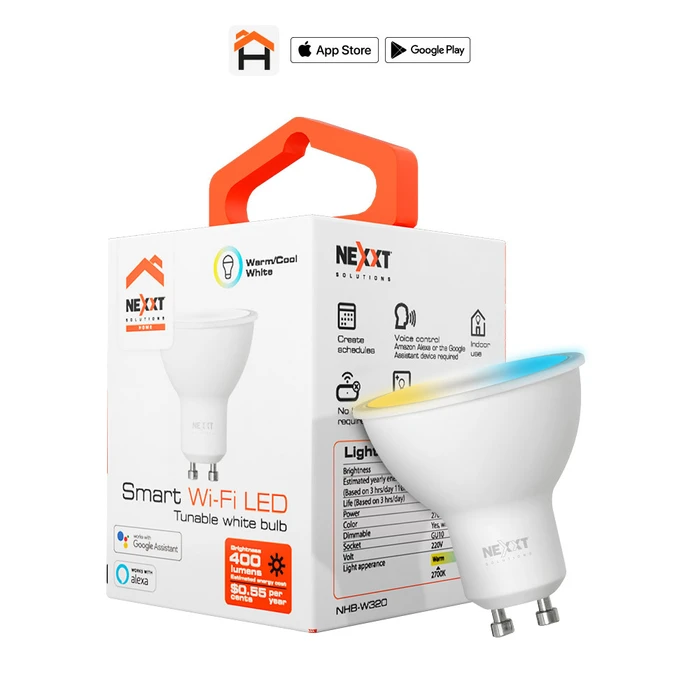 Lámpara LED Inteligente NEXXT MR16 WIFI Control por Voz App