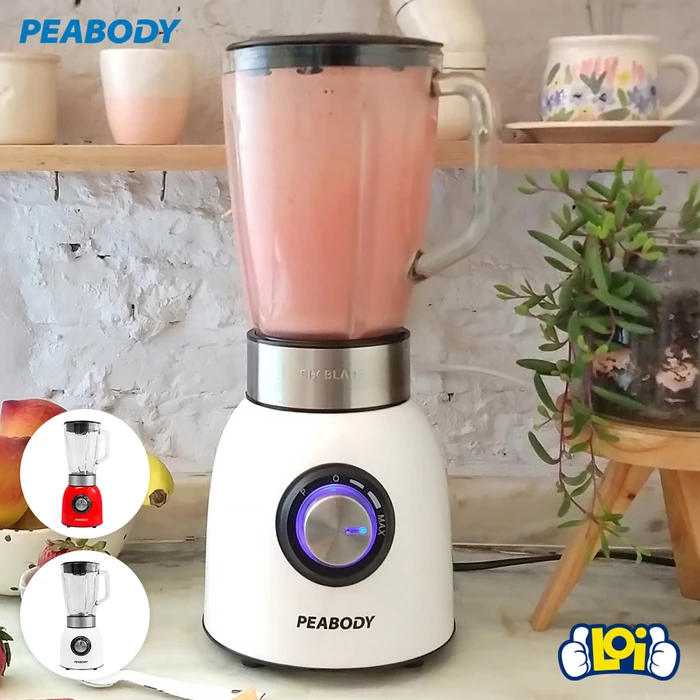 Licuadora PEABODY 800W Sistema Six Blade Jarra de Blanco
