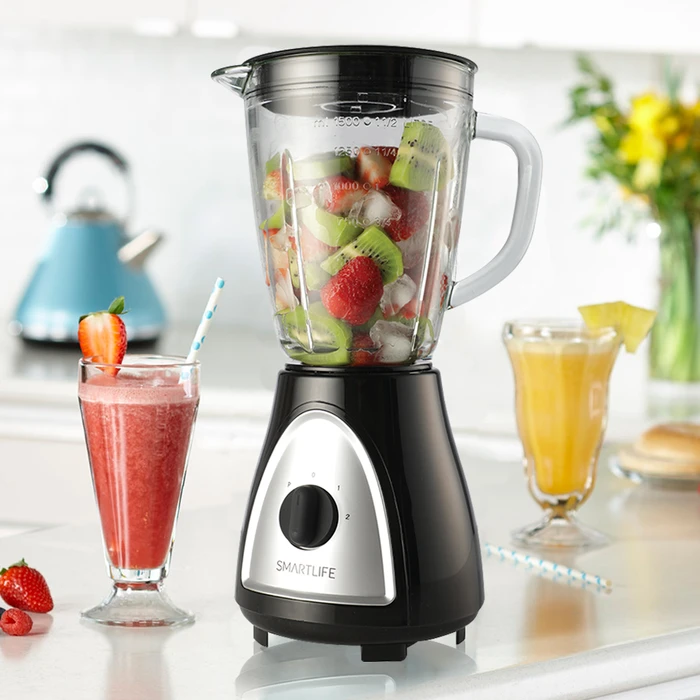 Licuadora SMARTLIFE 400w Velocidades Pulso Jarra de Vidrio