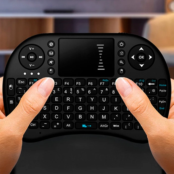 Mini Teclado Inalámbrico con Luz y Touch Pad para Android TV Smart