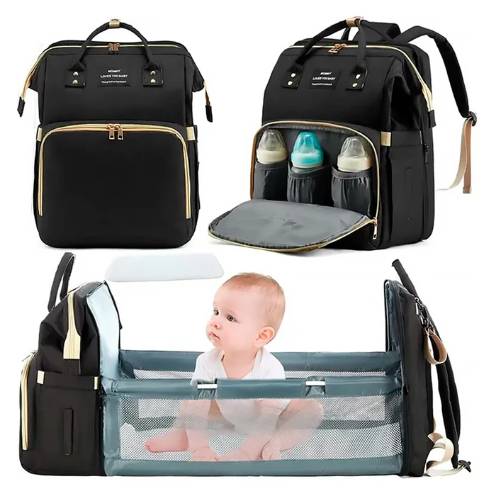 Mochila Maternal con Cuna, Cambiador y Multi Compartimientos