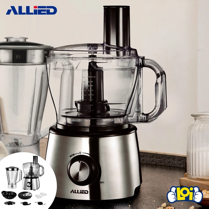 Multiprocesadora ALLIED en Acero Inox 1000W Vaso Procesador de