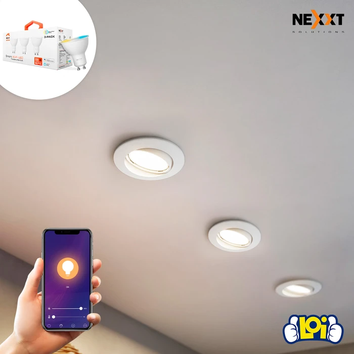 Pack x3 Lámpara LED Inteligente NEXXT MR16 WIFI Control por Voz