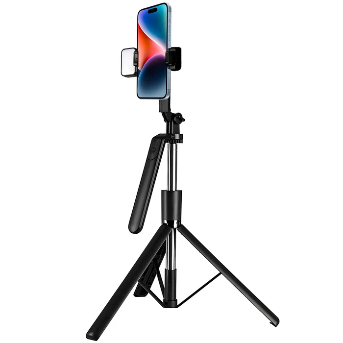Selfie Stick con Trípode, Luz LED, Rotación de 360º, Batería - Main Image