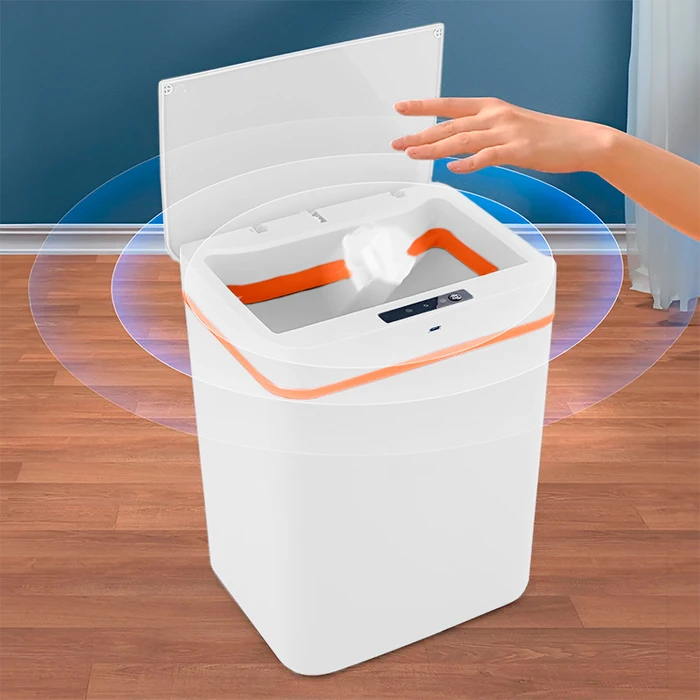 Basura Automatico Cubo Basura Blanco 30 Litros Basurero