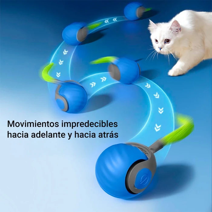 Genérico INNOVIBES Pelota para Gato con luz LED interactiva, Juguete Gato eléctrico de Colores, Juguete Interactivo para Gatos, Bola autogiratoria, Bola interactiva Recargable (Azúl