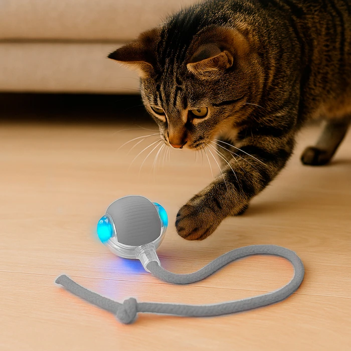 Pelota Interactiva para Mascotas, con Movimiento, Luces y Batería  Recargable - Gris, oferta LOi.