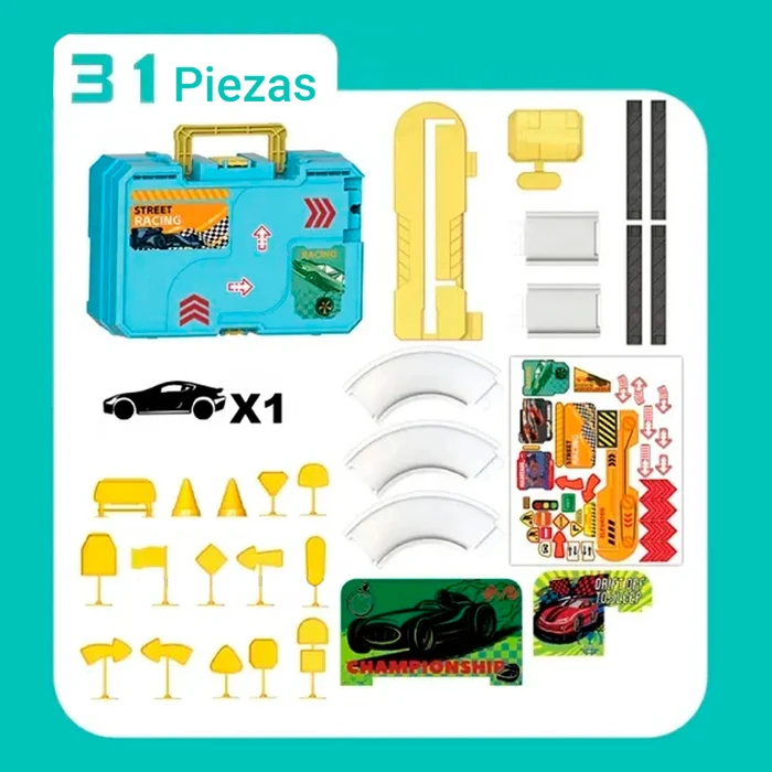 Pista De Carreras Submarina De 199 Piezas – Coche Tiburón Y Rieles Flexibles – Juguete STEM Para Niños De 3 A 8 Años
