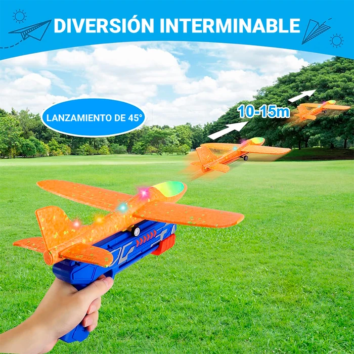 Juguete lanzador de avión - Avión de espuma 10M Lanzador Catapulta Pis