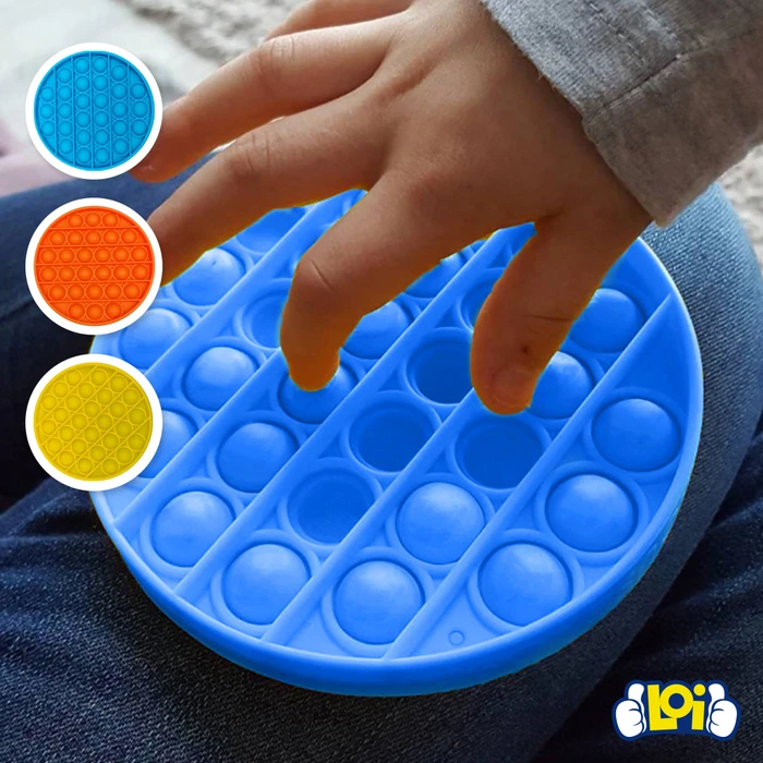 Juego POP IT Fidget Toy Circular Ayuda a Aliviar el Estrés Azul