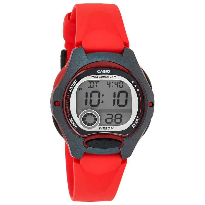 Reloj Digital CASIO con Dial LED y Resistente al Agua - Rojo, oferta LOi.