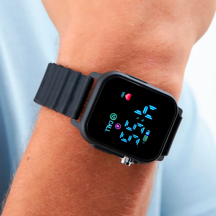Reloj Pulsera Digital LED con Diseño Cuadrado, Indica Hora y Fecha ...