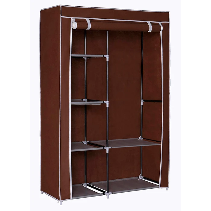 Ropero de Tela Plegable con Perchero y 6 Estantes - Café, oferta LOi.
