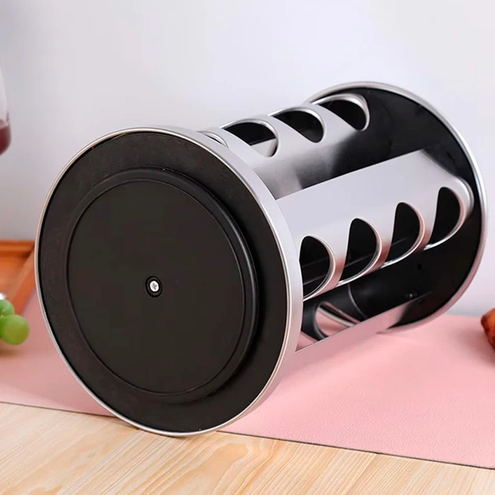 ZZBIFRJ Especiero Organizador De Acero Inoxidable Giratorio 360ºcon 20 Tarros De Vidrio Para